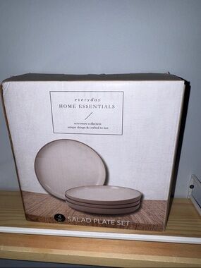 Home Essentials Cream Stoneware Salad Plate Set - 4 Piece